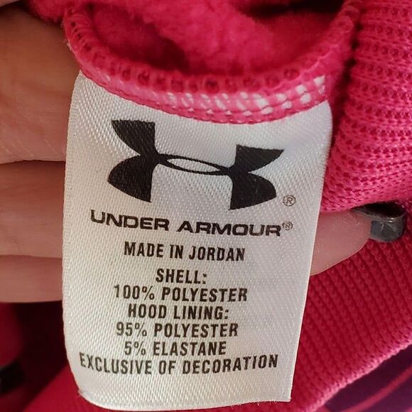 Under Armour Womens Pink Zebra Print Hooded Sweatshirt S Full Zip - Picture 5 of 11